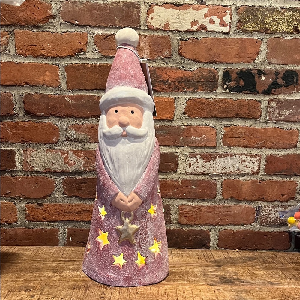 Charming Santa Holiday Figurine - red and White